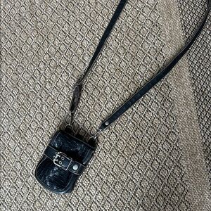 Vegan Sacchetto Mini Black Woven Leather Crossbody Bag By Tokyo Bay